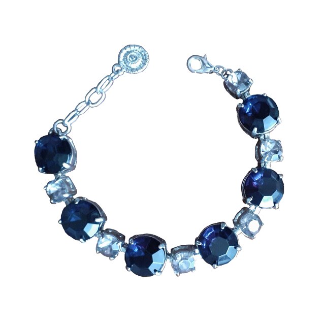 Bratara dama, albastru/argintiu, 22 cm lungime
