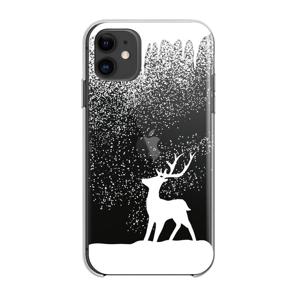 Husa Craciun Apple iPhone 12 Pro Max model White Reindeer, Antisoc, TPU, Viceversa Transparent/Alb