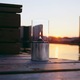 Lampa cu ulei Stelton, EM, H 18.5 cm, timp de ardere 40 de ore, fitil din fibra de sticla, usor de curatat si folosit, pentru interior sau exterior, design minimalist, inox