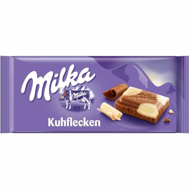 Pachet 21 x Ciocolata cu lapte alpin si ciocolata alba Happy Cows 100g Milka