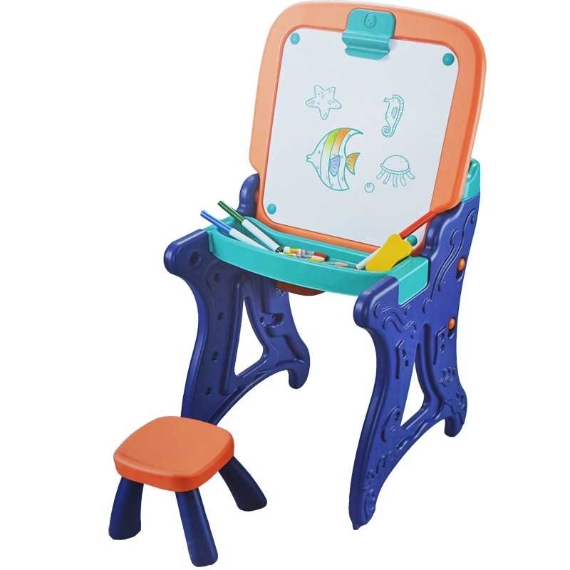 Tablita-sevalet magnetica,2 in 1 scaunel si 22 accesorii, Multicolor