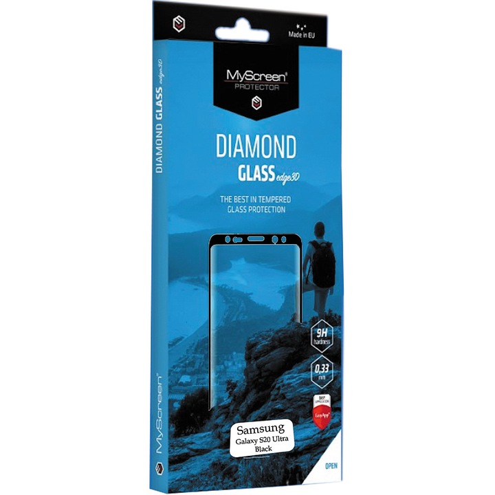 Стъклен протектор MyScreen, Diamond Glass Edge 3D, за Samsung N985 Galaxy Note 20 Ultra, Черен