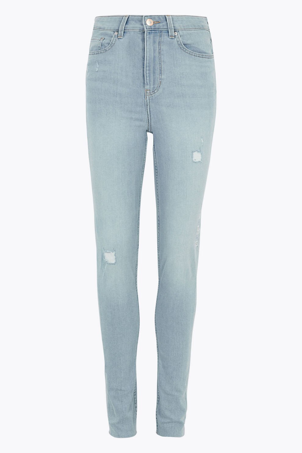 Marks & Spencer, Blugi skinny cu talie inalta Ivy, Albastru deschis