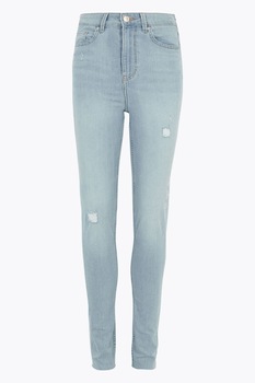 Marks & Spencer, Blugi skinny cu talie inalta Ivy, Albastru deschis Marks & Spencer, Blugi skinny cu talie inalta Ivy, Albastru deschis