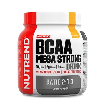 Aminoacizi, Nutrend, Bcaa Mega Strong Drink, Arome multiple, 400g Aminoacizi, Nutrend, Bcaa Mega Strong Drink, Arome multiple, 400g