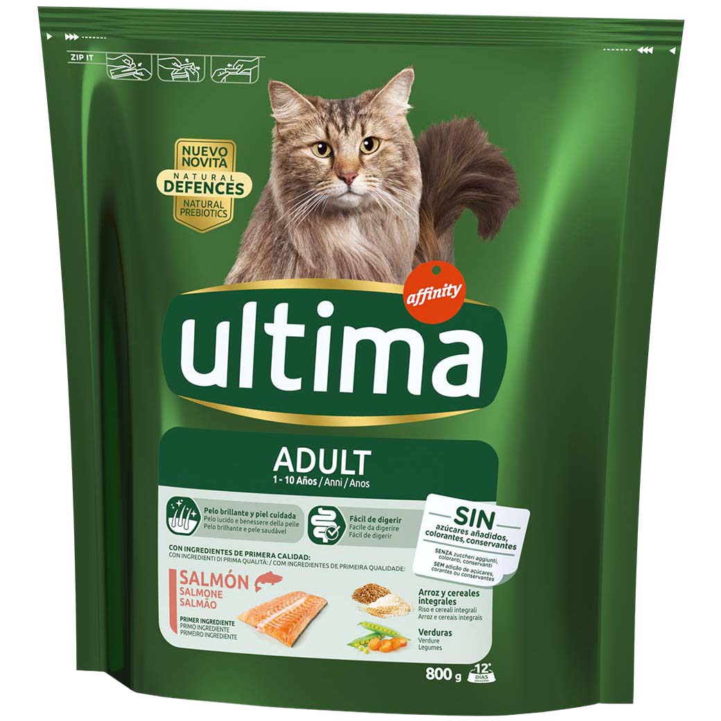 Hrana uscata pentru pisici Ultima Adult, Somon, 0.8Kg