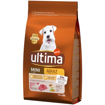 Hrana uscata pentru caini Ultima Mini Adult, Vita, 1.5Kg Hrana uscata pentru caini Ultima Mini Adult, Vita, 1.5Kg