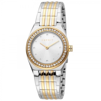 Ceas de dama, Esprit ES1L148M0085, decorat cu zirconia, Argintiu/Auriu Ceas de dama, Esprit ES1L148M0085, decorat cu zirconia, Argintiu/Auriu