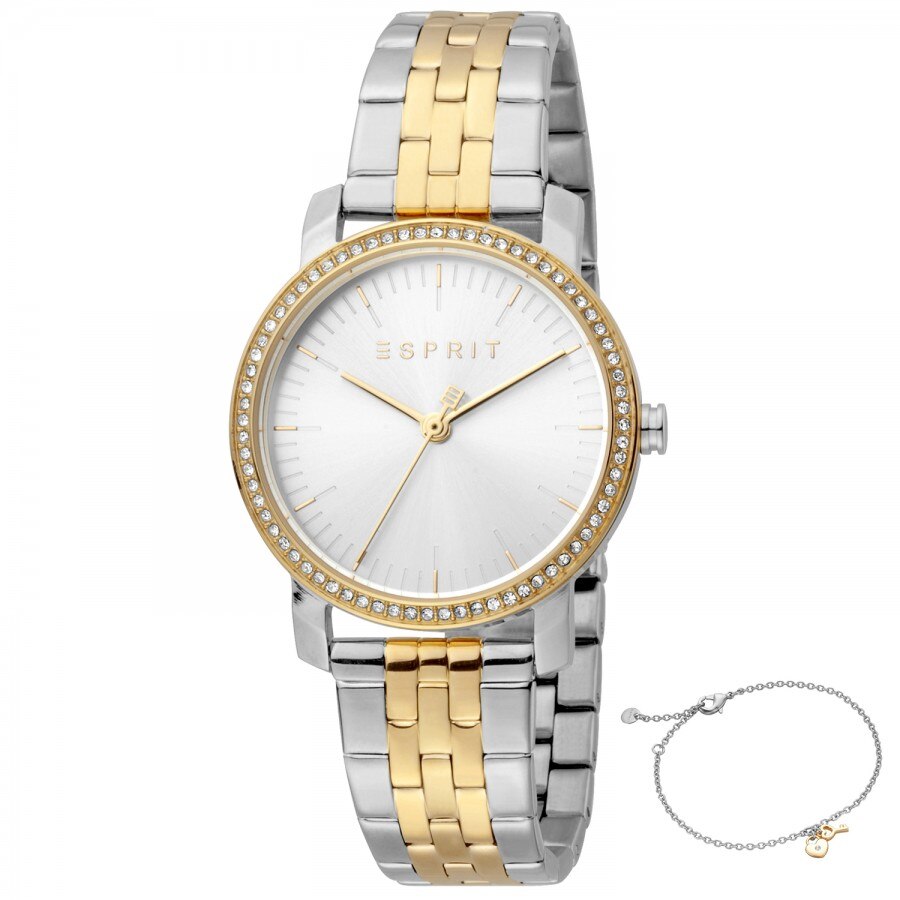 Set ceas si bratara de dama, Esprit ES1L183M2085, Auriu / Argintiu