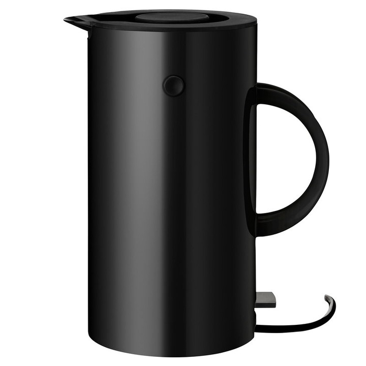 Fierbator electric Stelton, EM77, capacitate 1.5 l, filtru anti-calcar detasabil, protectie supraincalzire, putere 1500 W, design minimalist, negru