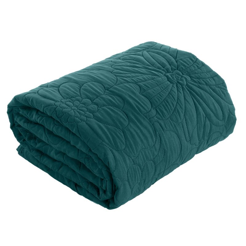 Cuvertura de Pat decorativa, Eurofirany, 200x220, ALARA-4, Turcoaz inchis