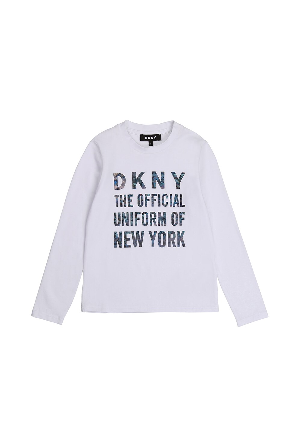 DKNY, Bluza sport cu decolteu la baza gatului si imprimeu, Alb, 150 CM