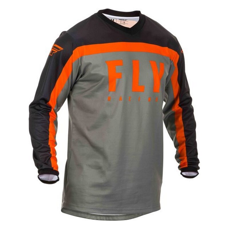 Tricou cross/enduro Fly Racing F-16, negru/gri/portocaliu, marime M