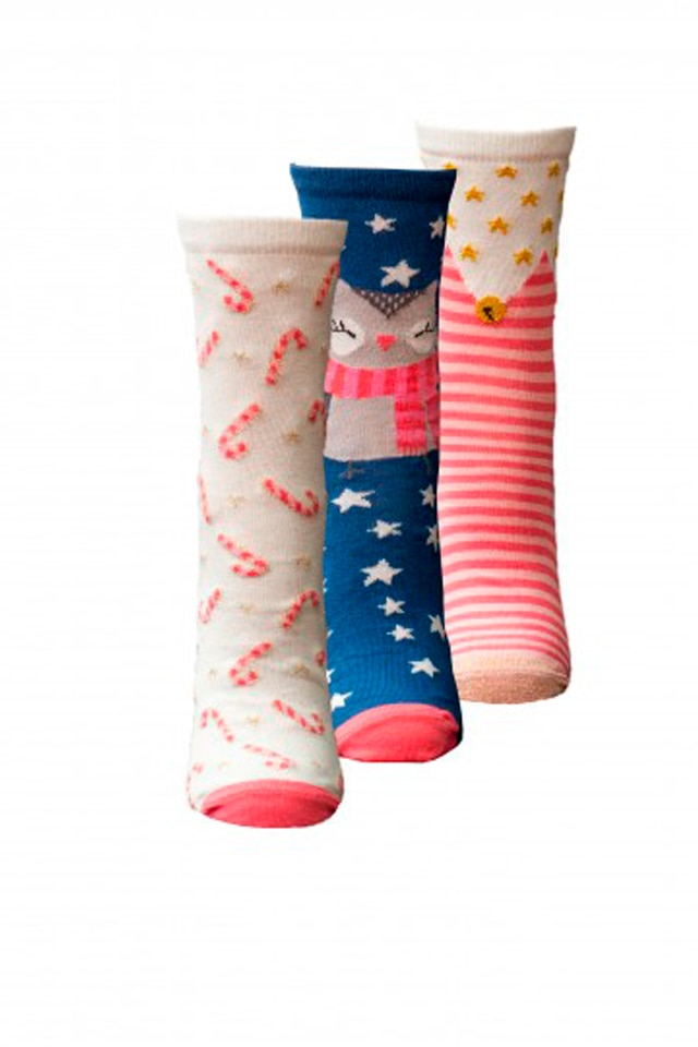 Set trei sosete barbati SRN, cu motive de craciun, multicolor, mos craciun, marimea 40-44