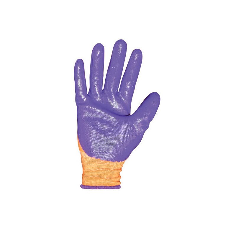 Set manusi de protectie cauciucate portocali-mov, 12 bucati, marimea M Breckner Germany