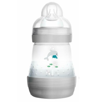 Biberon din polipropilena cu tetina din silicon 160 ml 0+ luni MAM Anti-Colic 721496, Gri Biberon din polipropilena cu tetina din silicon 160 ml 0+ luni MAM Anti-Colic 721496, Gri