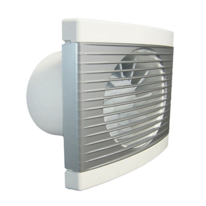 Ventilator cu intrerupator fir diametru 100 mm, debit 100 mc/h, Dospel Play Modern WP, Alb-Argintiu