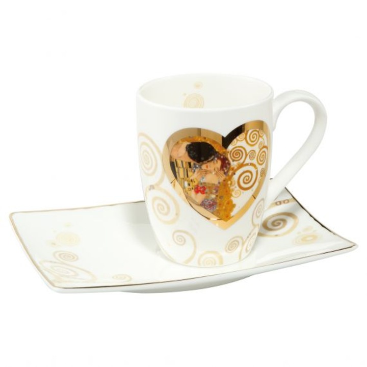 Set ceasca 0.35 l pentru cafea cu farfurie, Heart Kiss Goebel