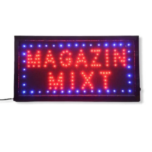 Reclama Text LED - Magazin Mixt / animatie luminoasa dinamica, MyStyle®