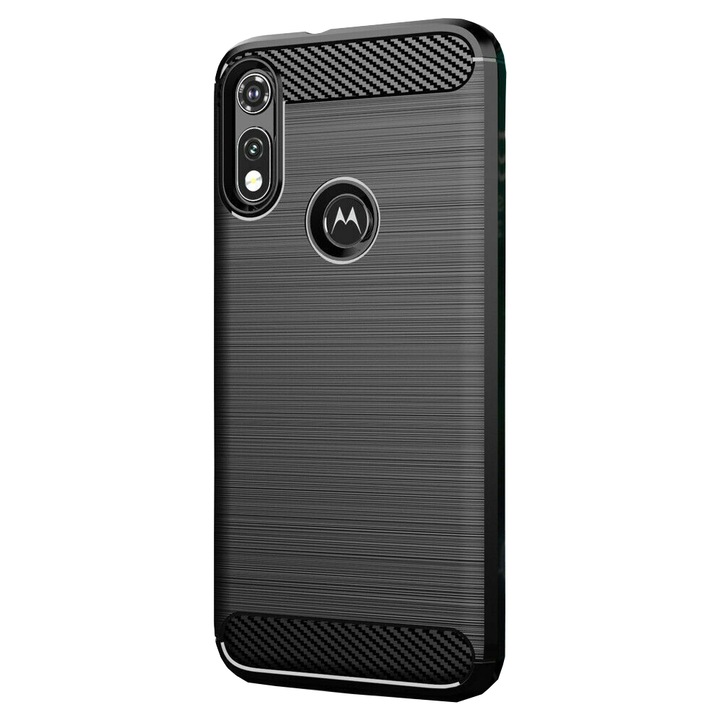 Motorola Moto E6s 2020 TPU карбонов калъф - черен