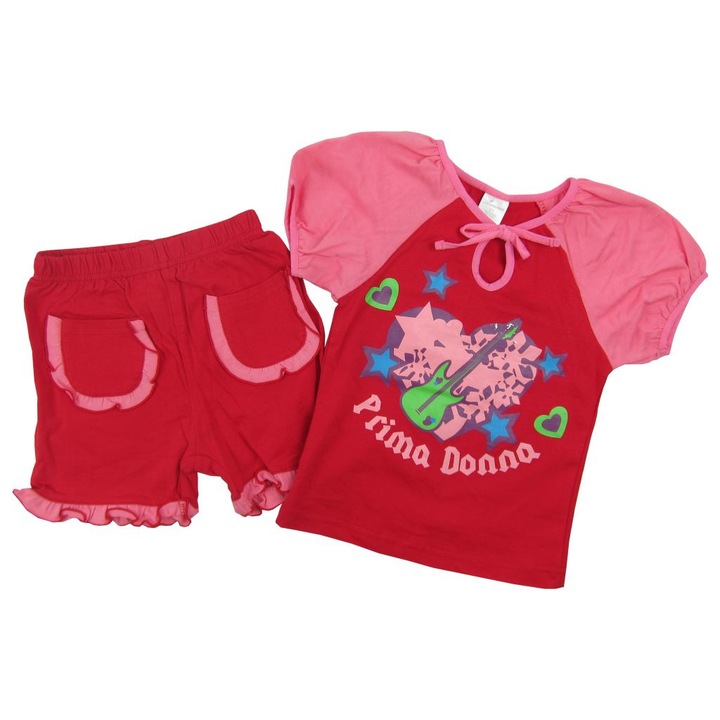 Set 2 piese S25277 Primii Pasi, Rosu/Roz