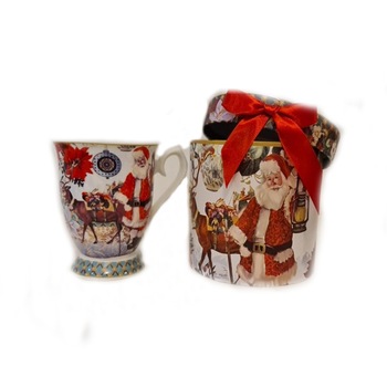 Cana Mos Craciun in cutie de sezon, ceramica, multicolor, 350 ml Cana Mos Craciun in cutie de sezon, ceramica, multicolor, 350 ml