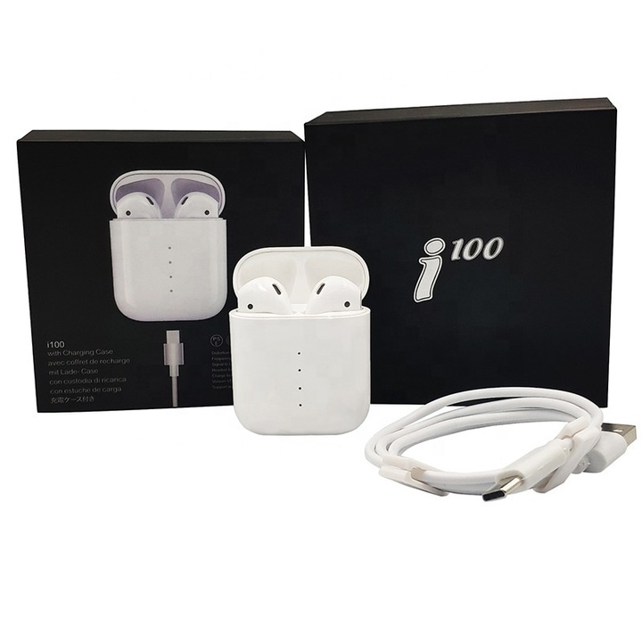 Vezeték nélküli fülhallgató i100 HIFI fekete doboz wireless töltés