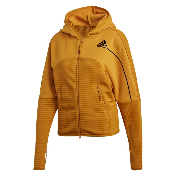 Adidas kapucnis pulóver W ZNE AH CLD.RDY FT6774 női, sárga, XS