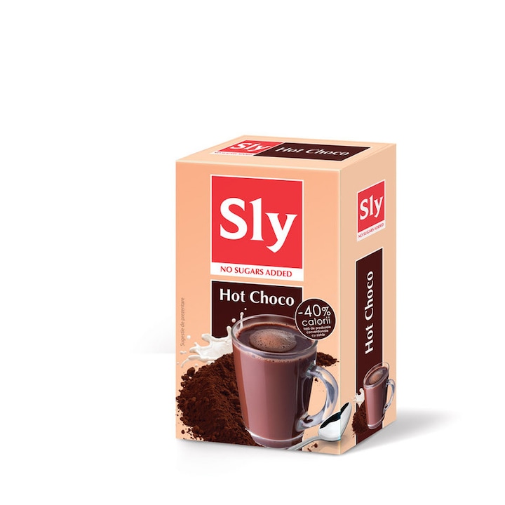Ciocolata calda dietetica Hot Choco, Sly Nutritia, fara zaharuri adaugate, 7 plicuri x15g