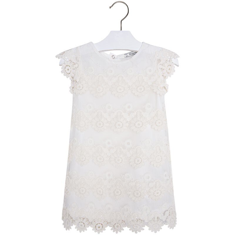 Rochie, Mayoral, dantela, fete, alb, 7 ani