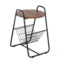 Masuta iMK®, cu cadru metalic si suport de carte/ziar, design clasic si elegant, 64 x 47.5 x 40 cm