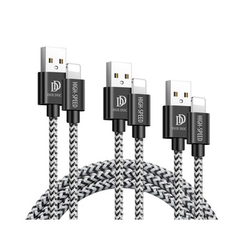 Set 3x Cablu Date Duxducis K-one Lightning ,1x 0.5m ,1x1m, 1 X 2m ,ultra Rezistent Textil Set 3x Cablu Date Duxducis K-one Lightning ,1x 0.5m ,1x1m, 1 X 2m ,ultra Rezistent Textil