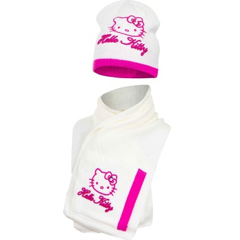 Set caciula-fular Hello Kitty H11F4048, Alb Set caciula-fular Hello Kitty H11F4048, Alb