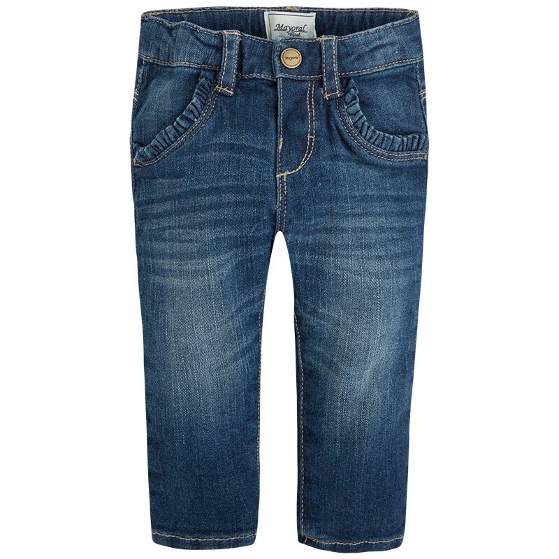 Pantaloni, Mayoral, bebe fetita, casual, albastru, 12luni