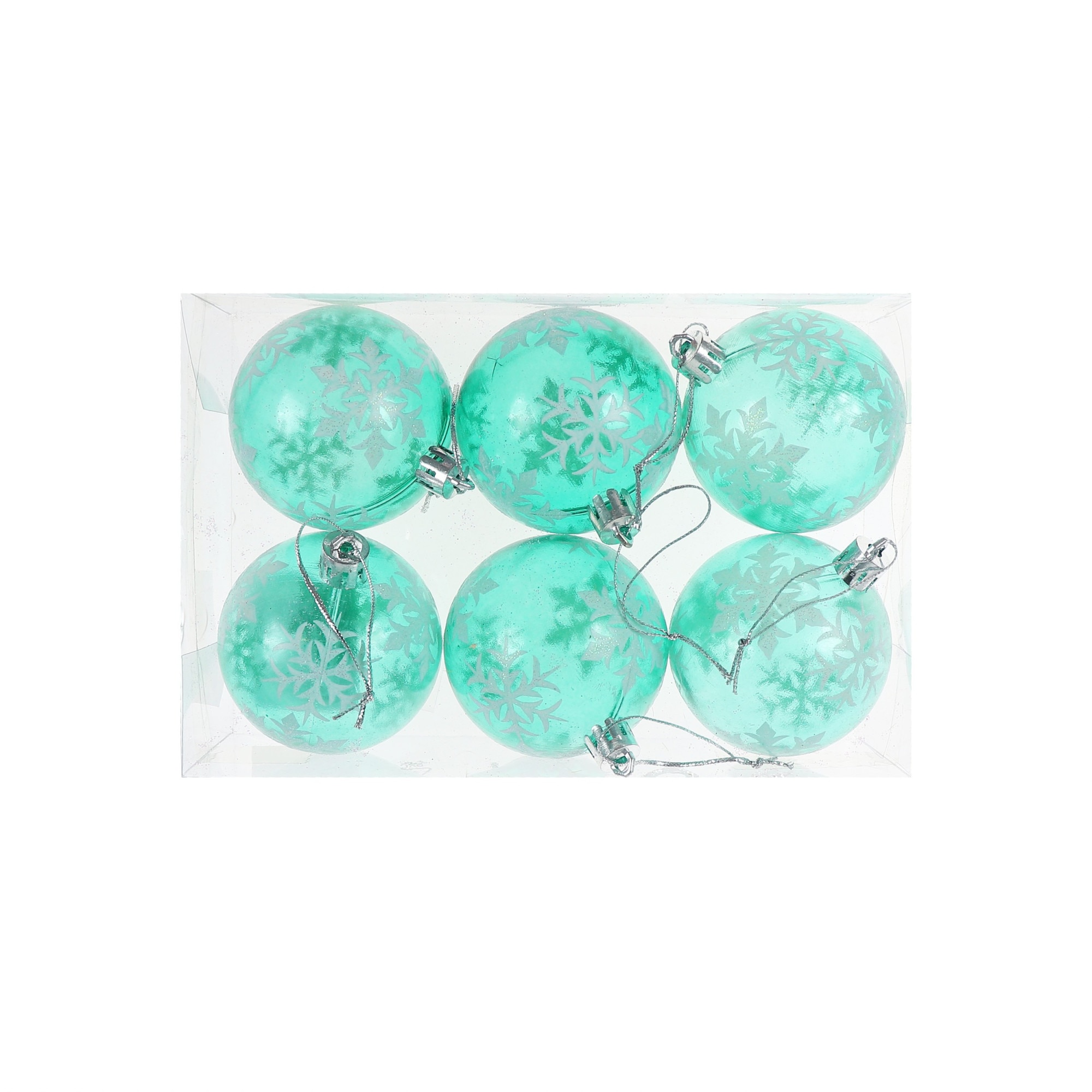 Globuri Craciun, turcoaz, D 6 cm, set 6 bucati, SD19B-6-361