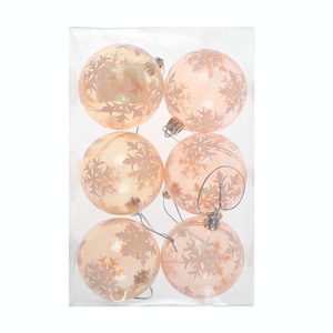 Globuri Craciun, portocalii, diametru 6 cm, set 6 bucati, SD19B-6-359
