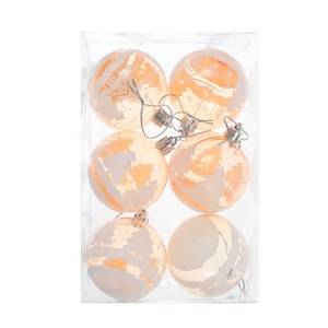 Globuri Craciun, portocalii, diametru 6 cm, set 6 bucati, SD19B-6-368