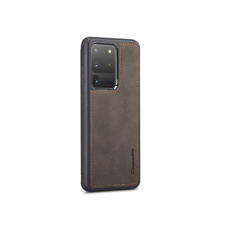 Husa Samsung Galaxy S20 Ultra, CaseMe, slim piele, tip back cover, textura catifelata, Maro coffee