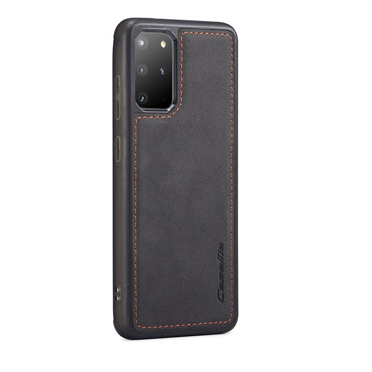 Husa Samsung Galaxy S20 Plus, CaseMe, slim piele, tip back cover, textura catifelata, Negru