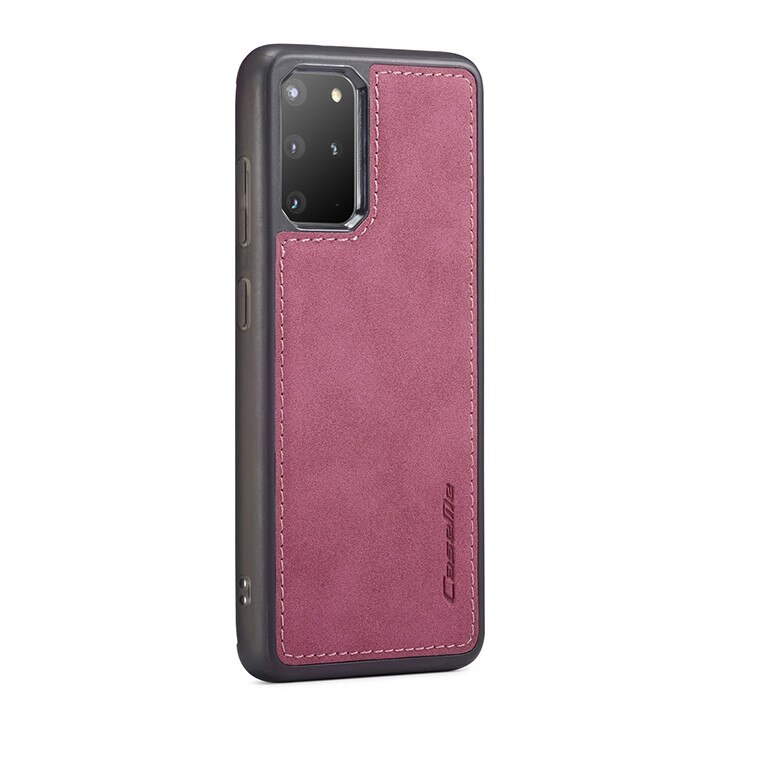 Husa Samsung Galaxy S20 Plus, CaseMe, slim piele, tip back cover, textura catifelata, Visiniu