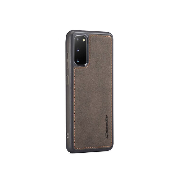Husa Samsung Galaxy S20, CaseMe, slim piele, tip back cover, textura catifelata, Maro coffee
