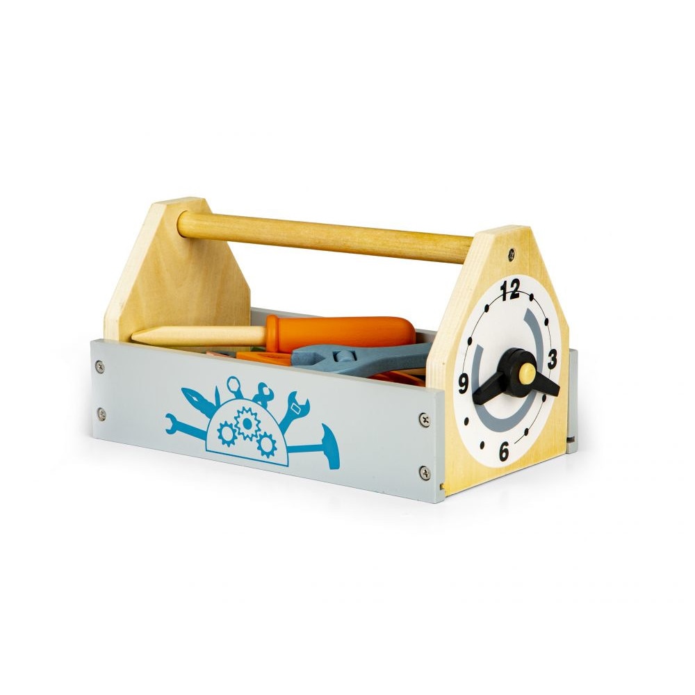 Mini cutie cu scule din lemn pentru copii cu accesorii 25x13x14