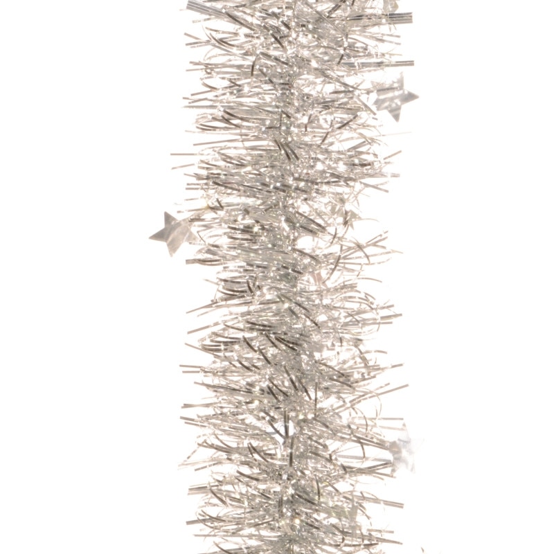 Beteala argintie spirala cu stele 100mm