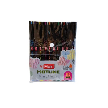 Set 10 fineliner, Flair, varf metalic, multicolor, extra fin, 1.7 mm Set 10 fineliner, Flair, varf metalic, multicolor, extra fin, 1.7 mm