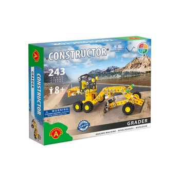 Set constructor Grader, 243 piese metalice Set constructor Grader, 243 piese metalice