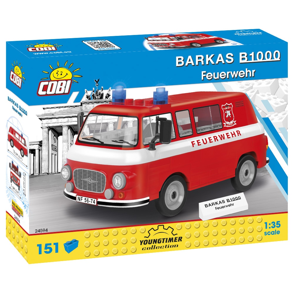 Set de constructie Cobi, Youngtimer, BARKAS B1000 FEUERWEHR, 151piese