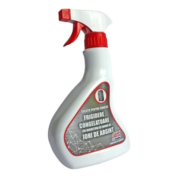 Solutie cu ioni de Argint si inhibitori de miros pentru curatat frigidere si congelatoare, CLEAR VISION, gama Sano, 500 ml Solutie cu ioni de Argint si inhibitori de miros pentru curatat frigidere si congelatoare, CLEAR VISION, gama Sano, 500 ml