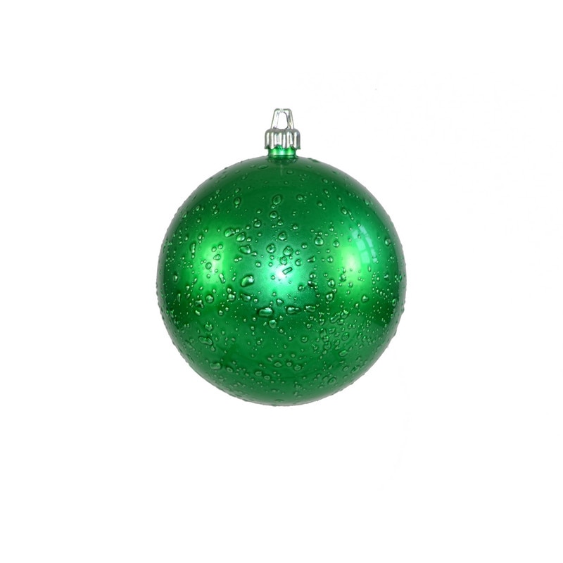 Set 2 globuri de Craciun 100mm verde decor Roua