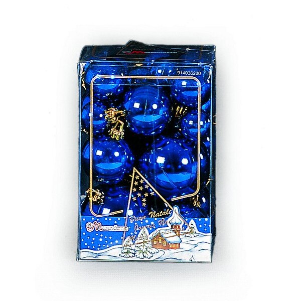 Set 27 globuri 30/40/50/60mm metalizat albastru