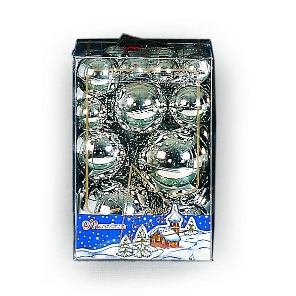 Set 27 globuri 30/40/50/60mm metalizat argintiu